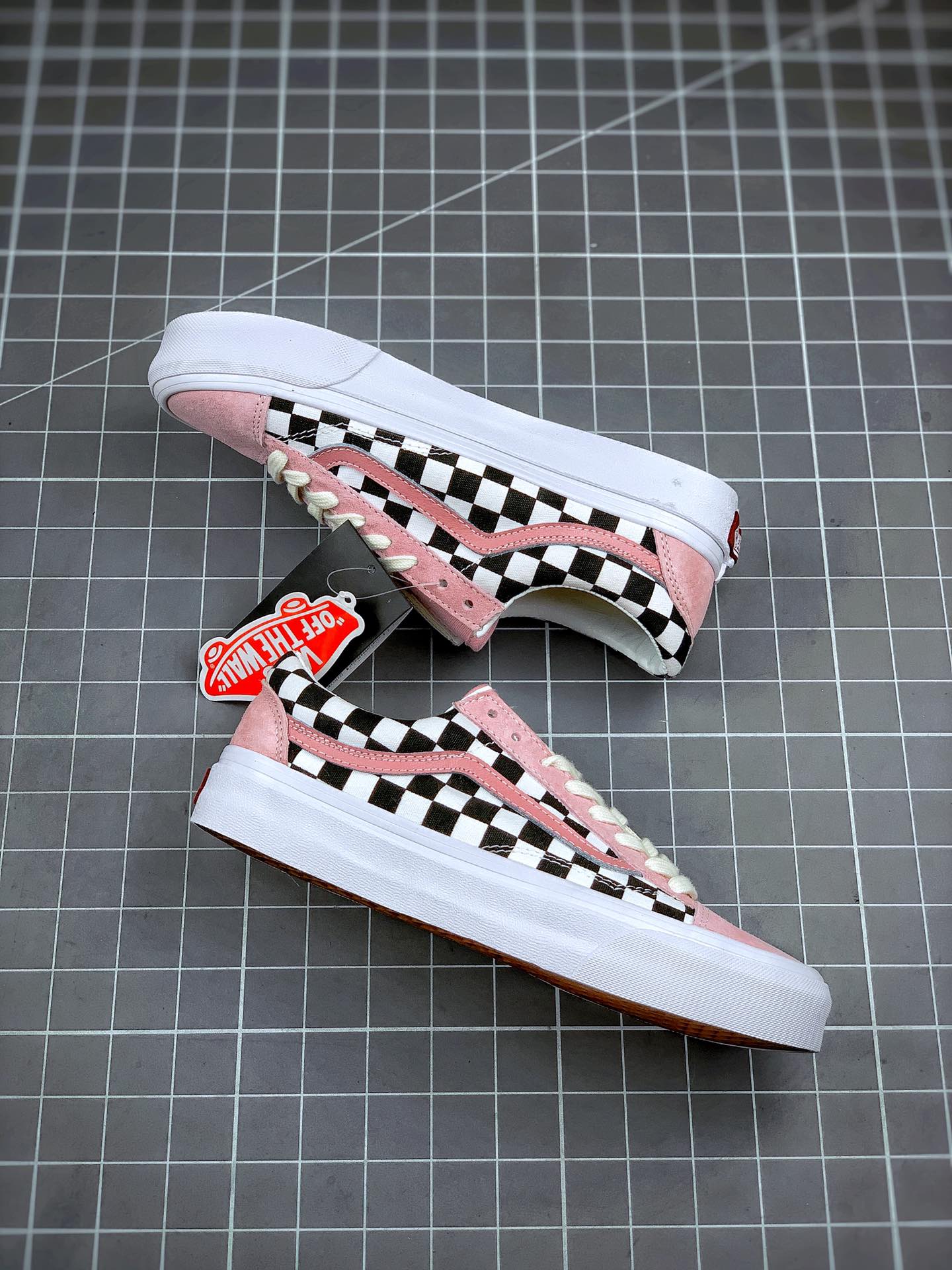 160 Vans Style 36  权志龙小头 粉色黑格子