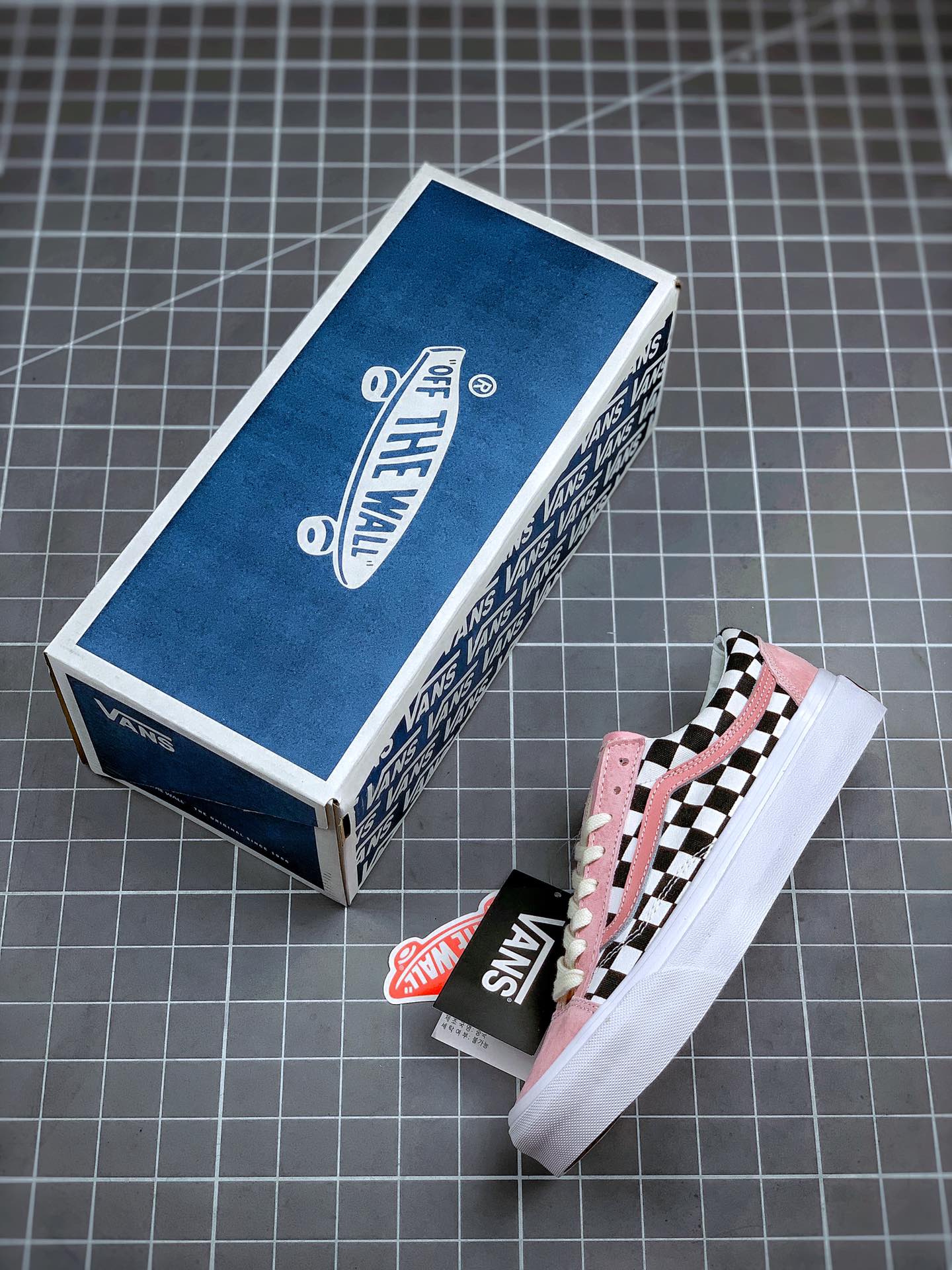 160 Vans Style 36  权志龙小头 粉色黑格子