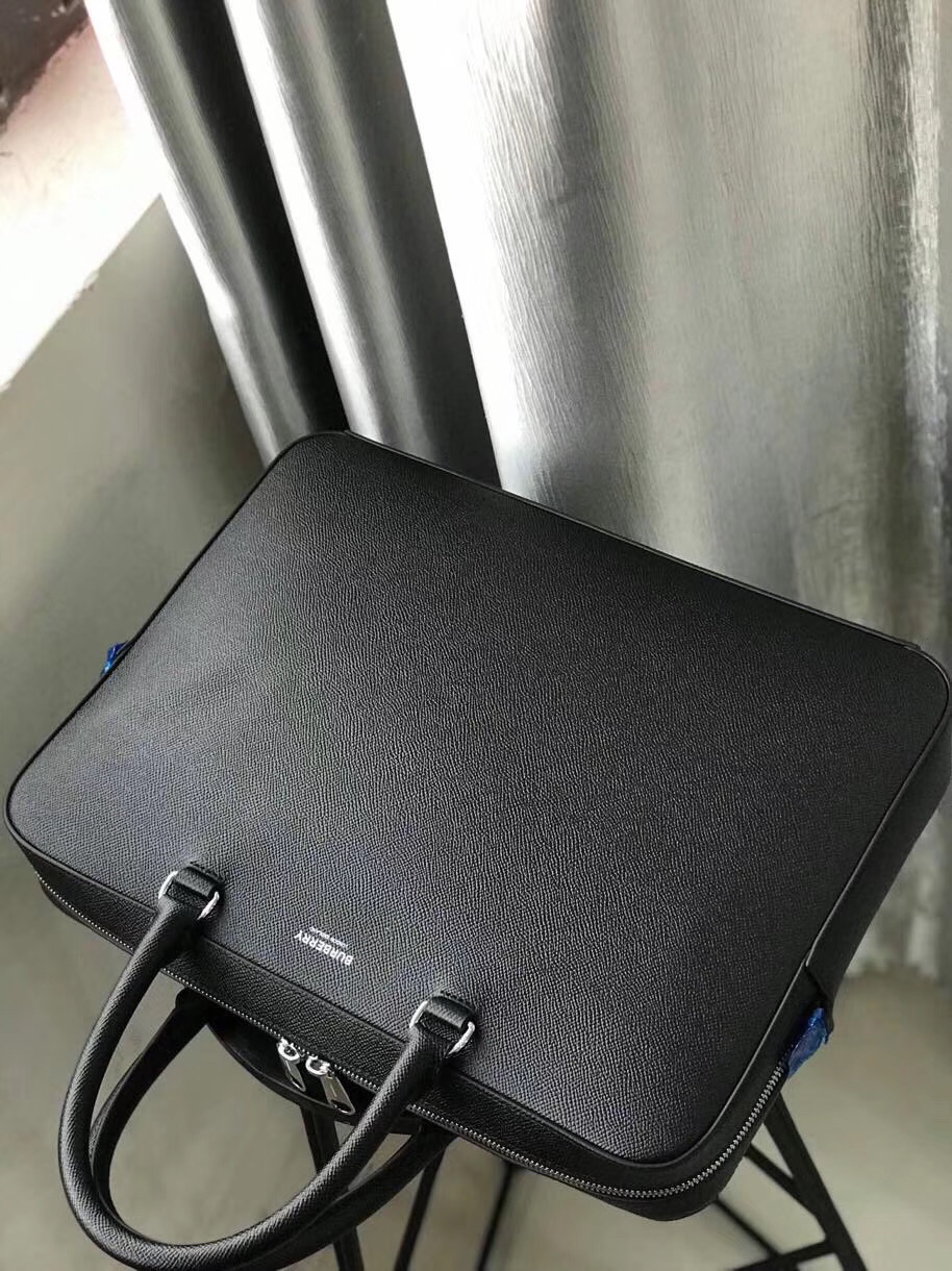 Burberry Briefcase Black grained leather 37 27 9cm business