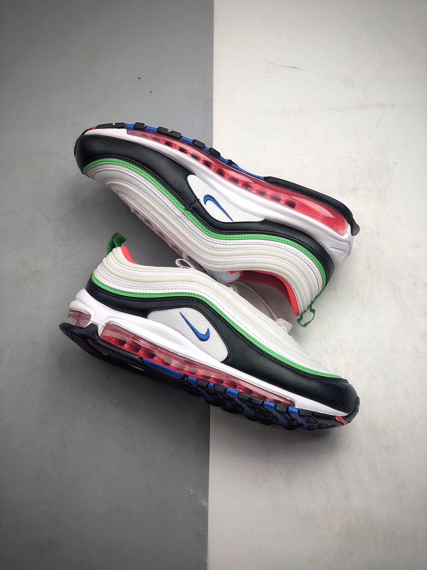 250 公司级 耐克/Nike Air Max 97黑白绿3M  耐克97子弹气头潘气垫 货号：921522-105