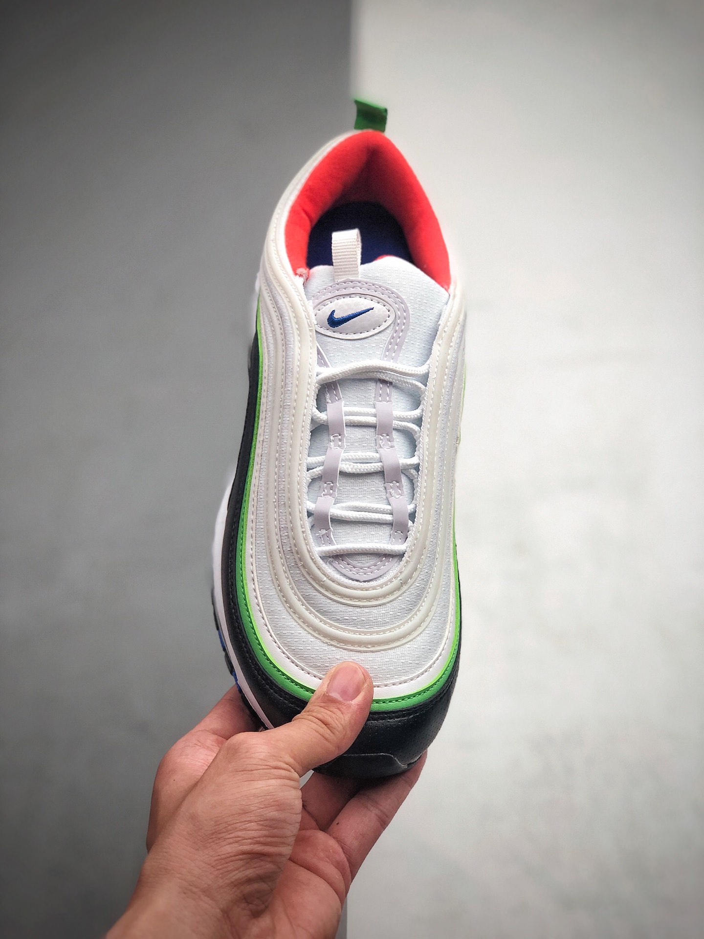 250 公司级 耐克/Nike Air Max 97黑白绿3M  耐克97子弹气头潘气垫 货号：921522-105