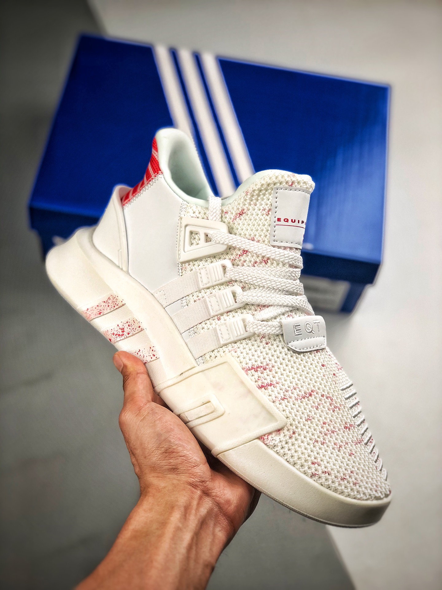 190 原装公司级 正品代购指定版本  Adidas EQT Bask ADV 白红泼墨 原装织面 货号：BD7797