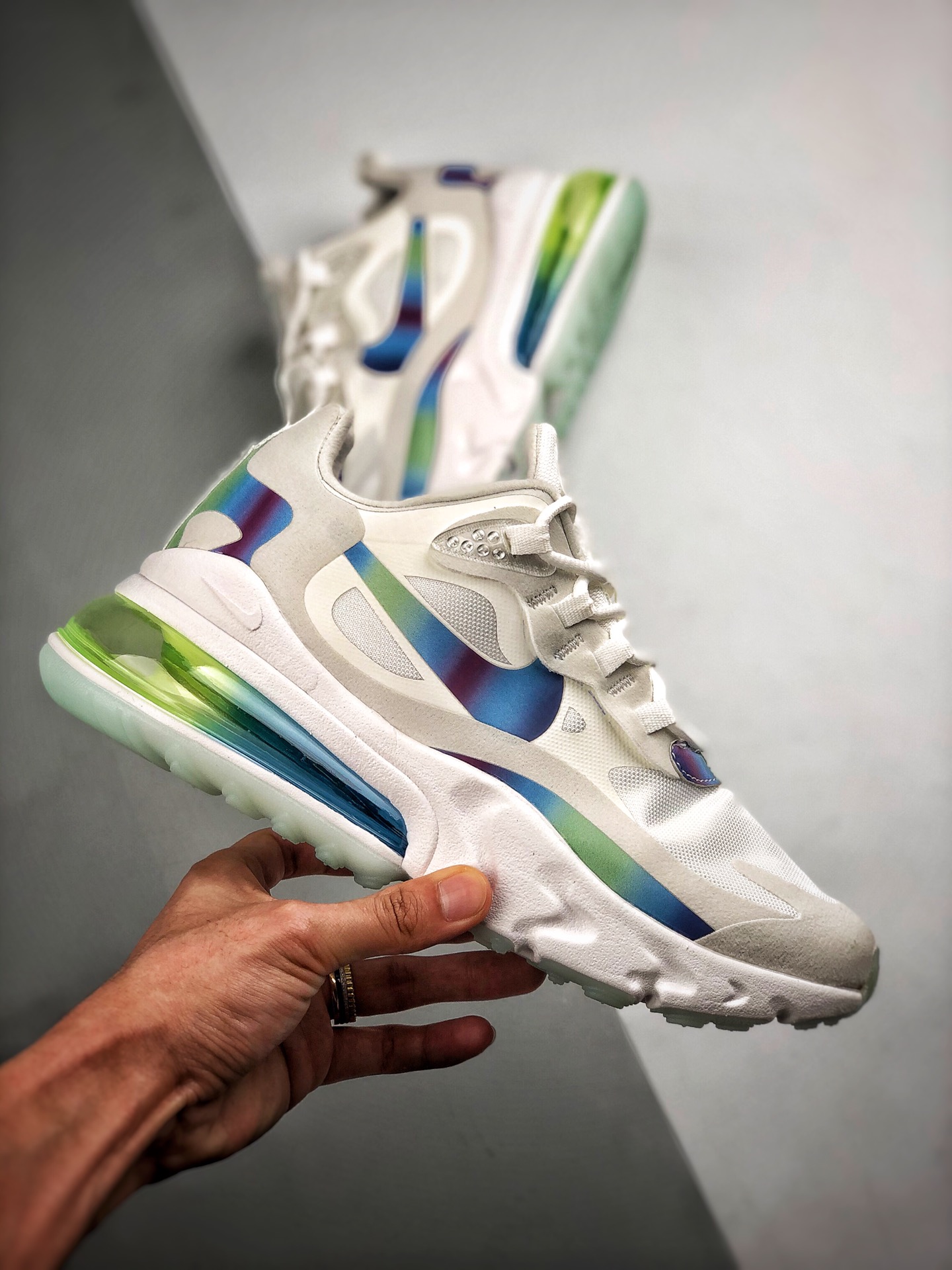 190 Air Max 270 React 渐变蓝 瑞亚赛车系列 19SS