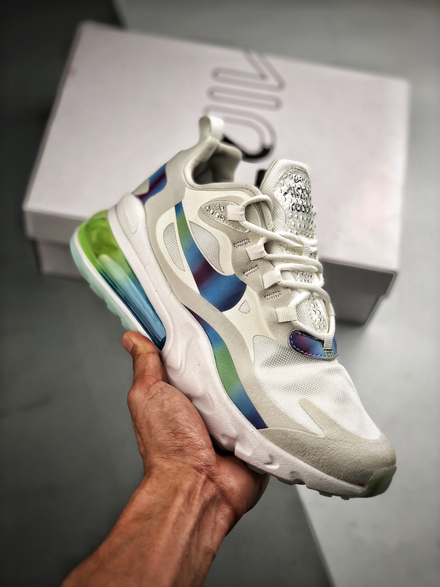 190 Air Max 270 React 渐变蓝 瑞亚赛车系列 19SS