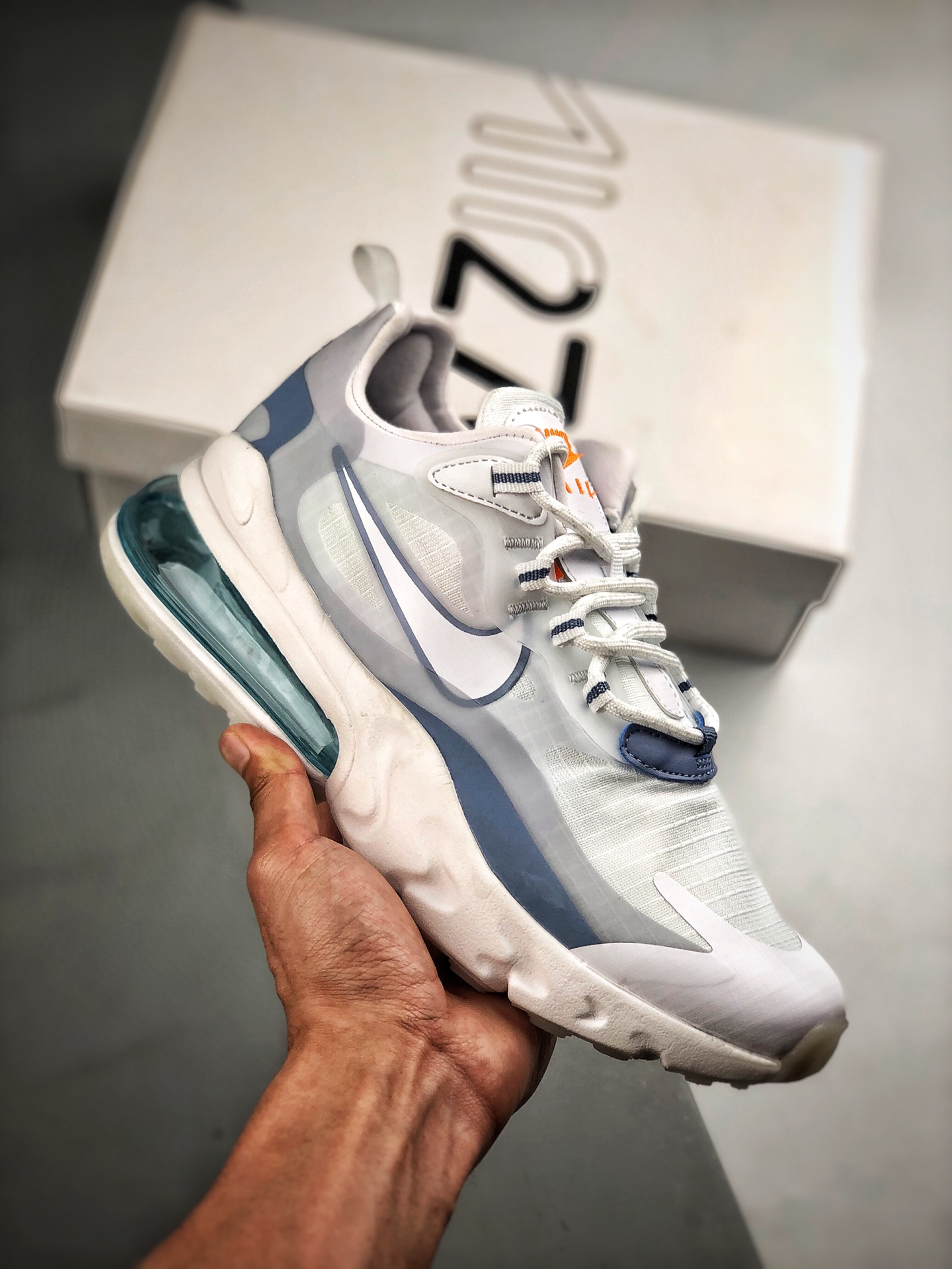 190 Air Max 270 React 灰蓝瑞亚赛车系列 19SS全新混合版本