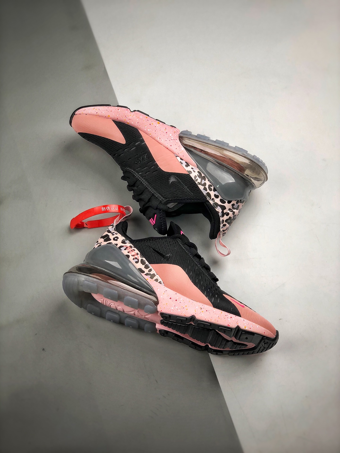 200 AirMax 270 黑粉花卉   原盒原标专柜一致 外围实体充正操作案例 AH8050-012