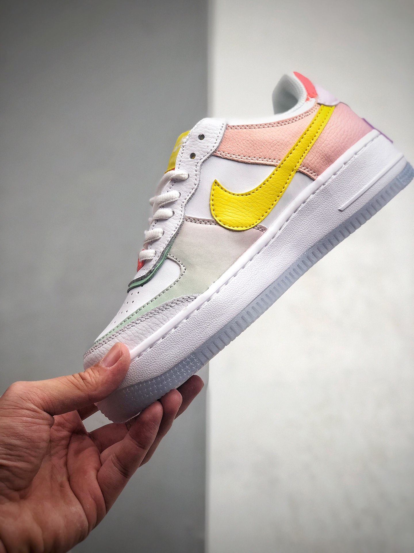 特价140 Nike Air Force 1 Shadow 小仙女气息 马卡龙水晶底空军一号休闲板鞋 CW2630-141
