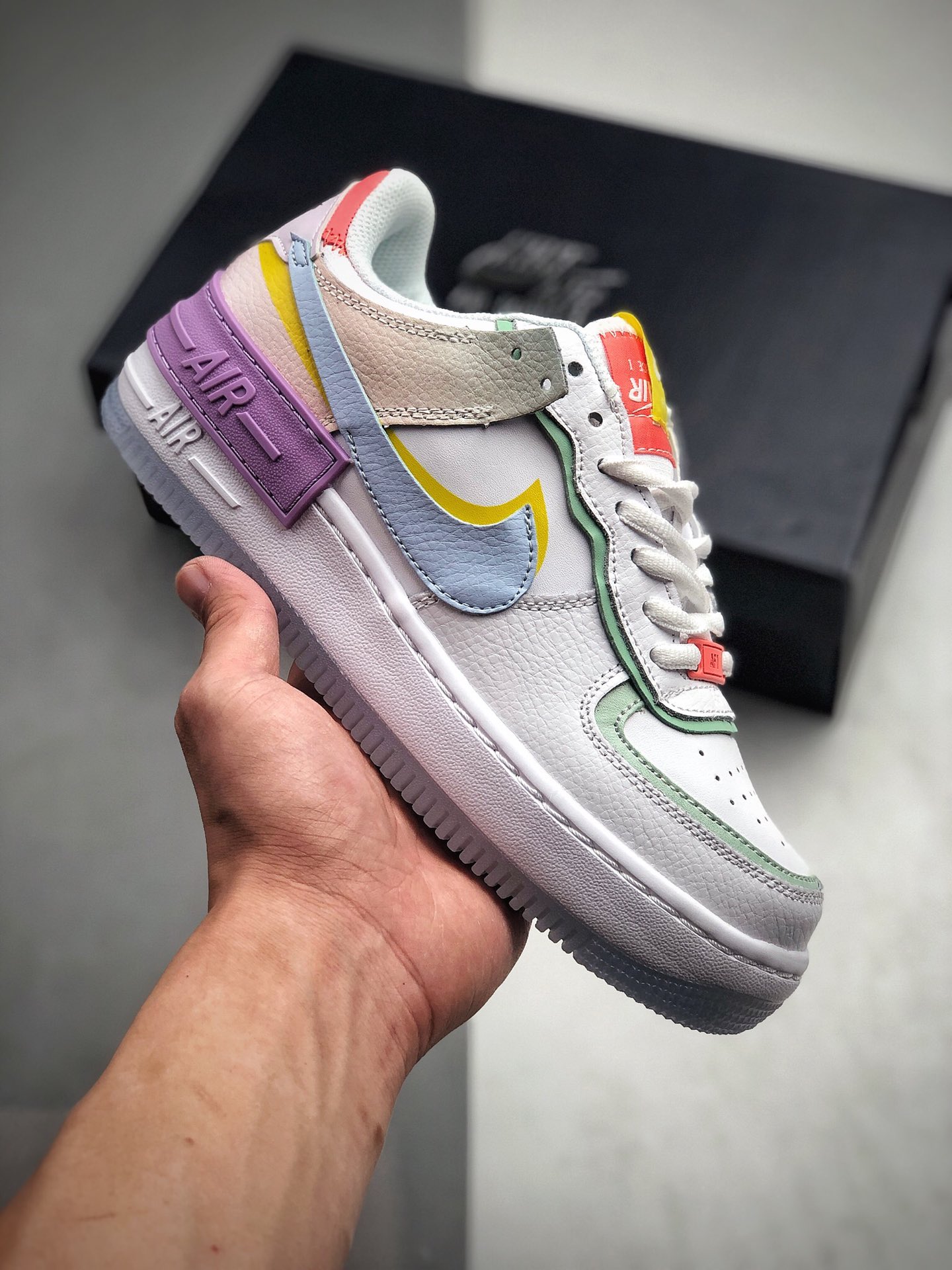 特价140 Nike Air Force 1 Shadow 小仙女气息 马卡龙水晶底空军一号休闲板鞋 CW2630-141