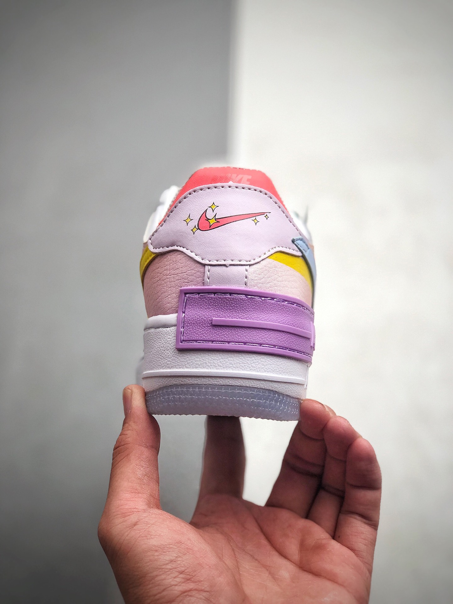 特价140 Nike Air Force 1 Shadow 小仙女气息 马卡龙水晶底空军一号休闲板鞋 CW2630-141