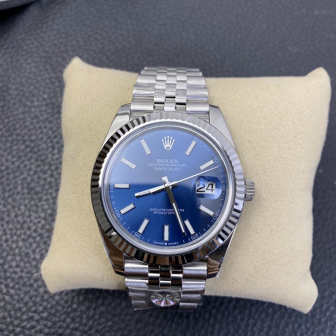 ROLEX ロレックス デイトジャスト 41mm ブルーダイヤル 腕時計-トップクオリティ