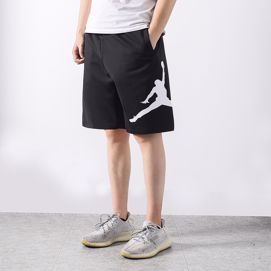 上新p40 jordan乔丹 印花飞人aj大logo 短裤五分裤 情侣款 健