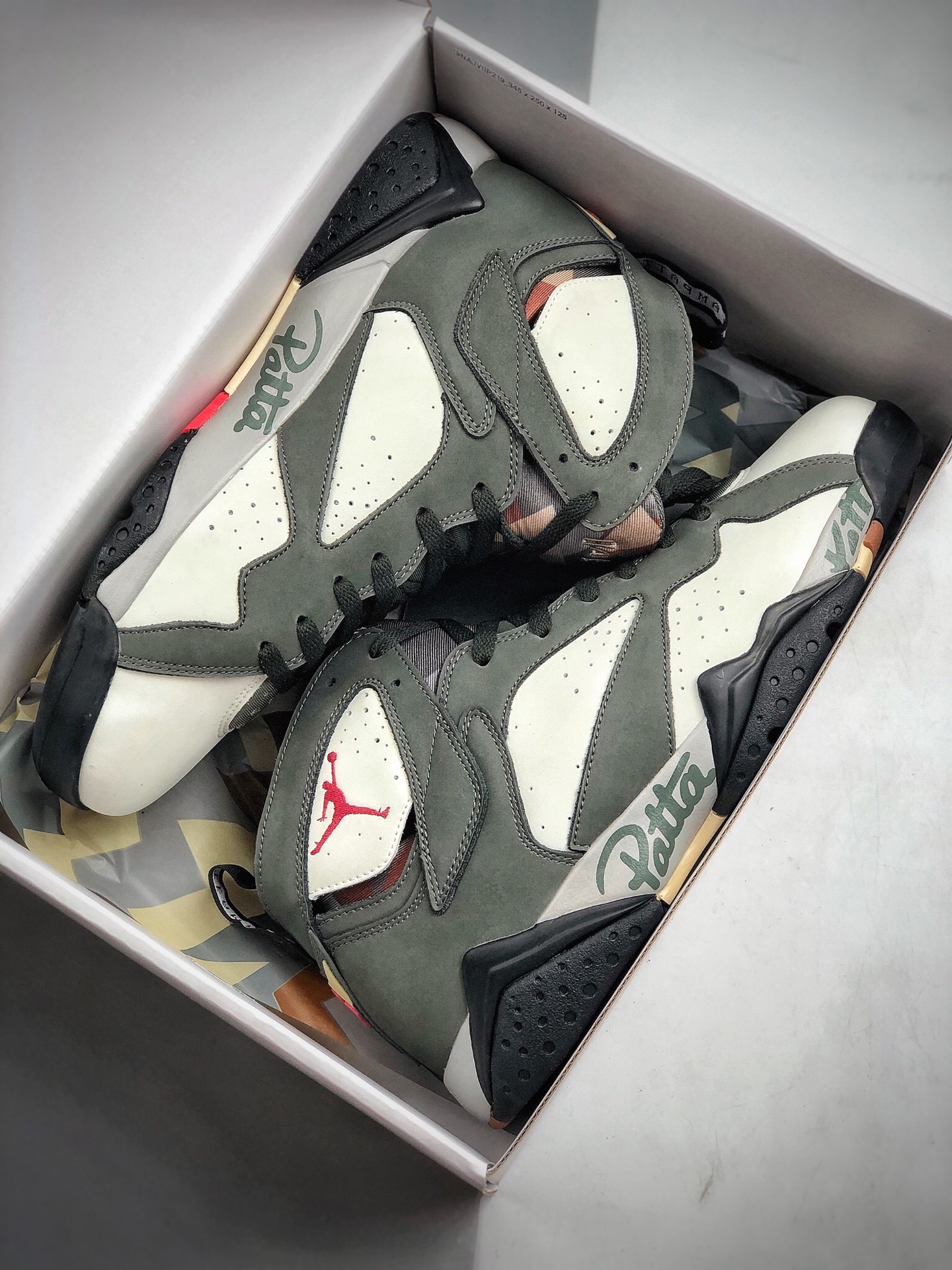 290 公司级 纯原 乔丹 AJ7 Air Jordan 7 Patta AJ7 乔7灰绿涂鸦联名 货号：AT3375-100