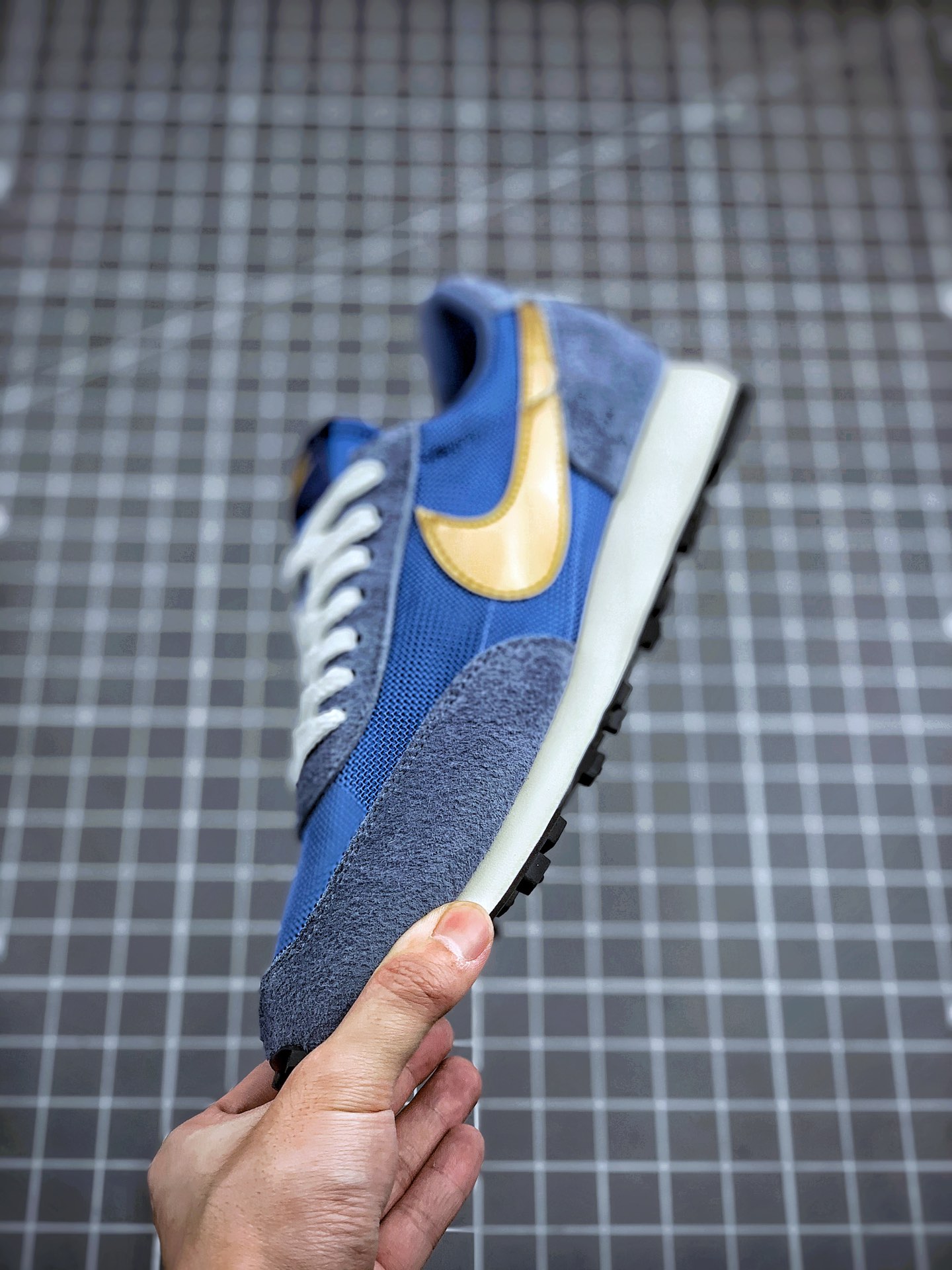 190 唯一纯原版本 原装原材外加工 Nk Daybreak SP 蓝金 破晓系列华夫复古休闲运动慢跑鞋