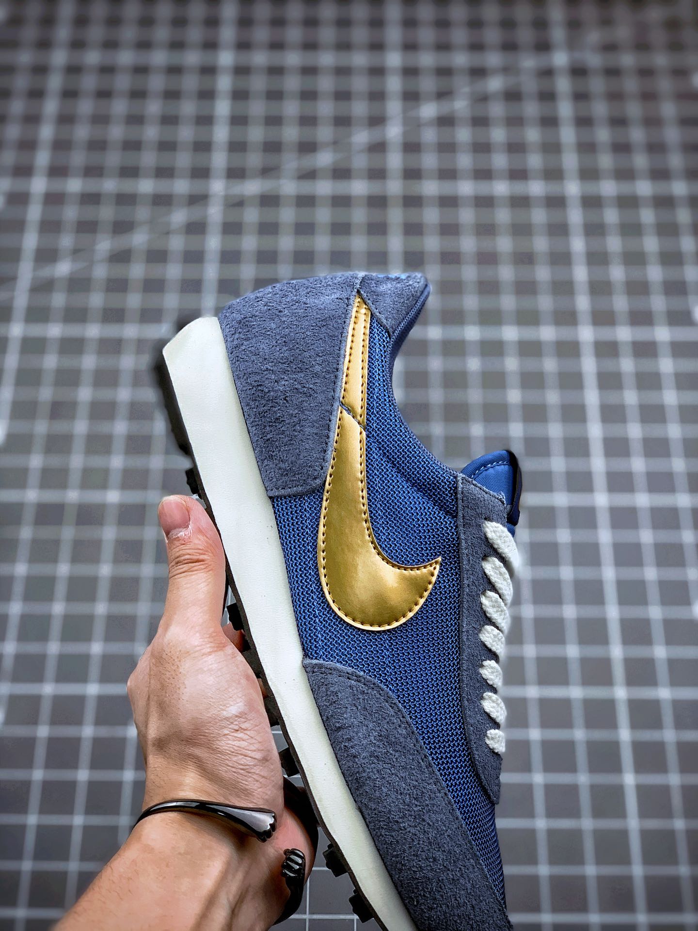 190 唯一纯原版本 原装原材外加工 Nk Daybreak SP 蓝金 破晓系列华夫复古休闲运动慢跑鞋