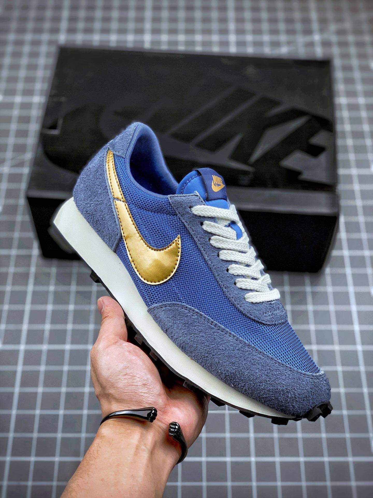 190 唯一纯原版本 原装原材外加工 Nk Daybreak SP 蓝金 破晓系列华夫复古休闲运动慢跑鞋