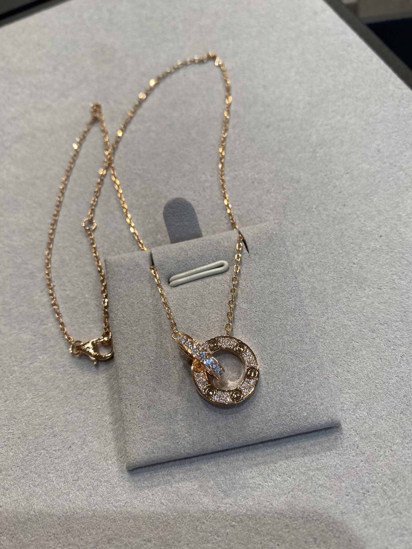 Cartier Collier à double anneau CNC gravé avec précision chaîne italienne sur mesure - qualité supérieure