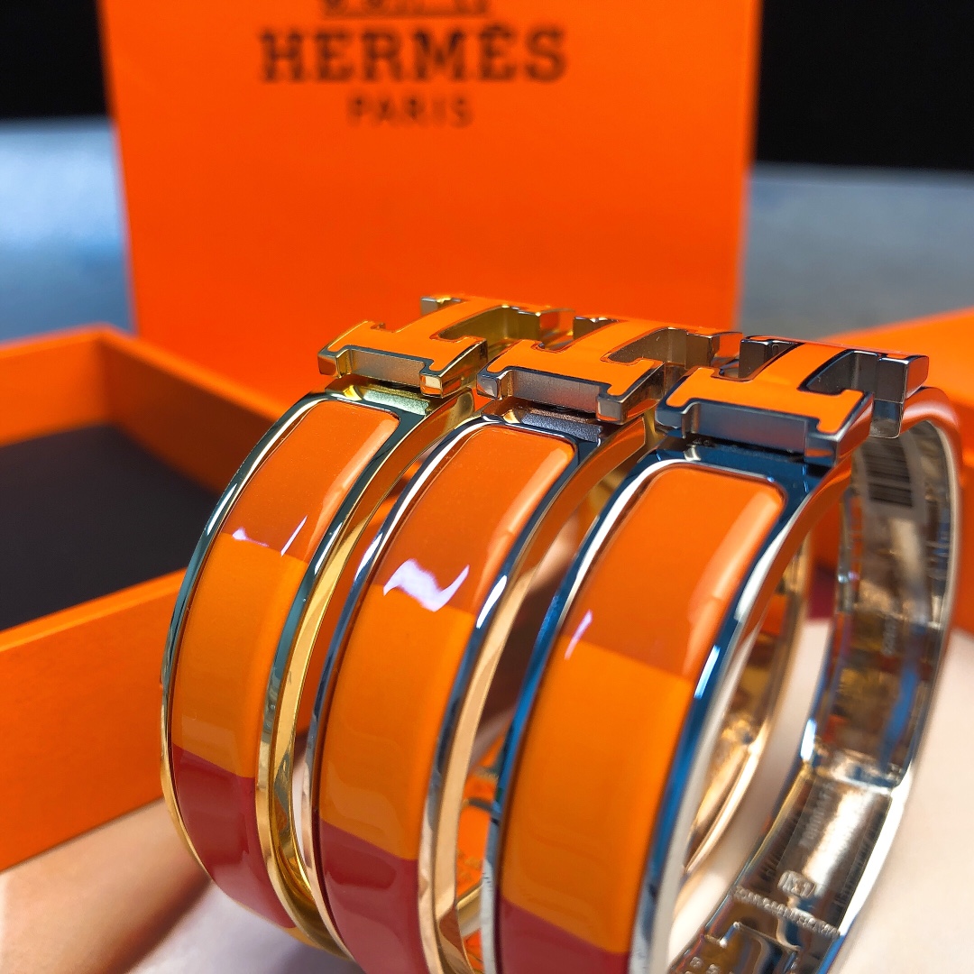 Hermes Jewelry Bracelet Gold Pink Unisex