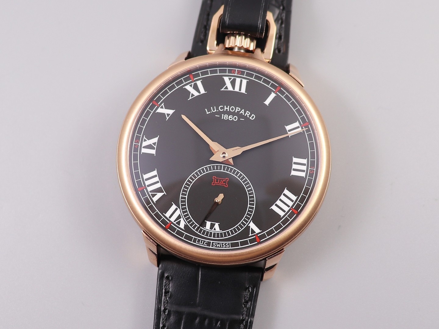 高仿LUC出品集腕表与怀表一体的L.U.C系列161923-1001腕表实拍图片