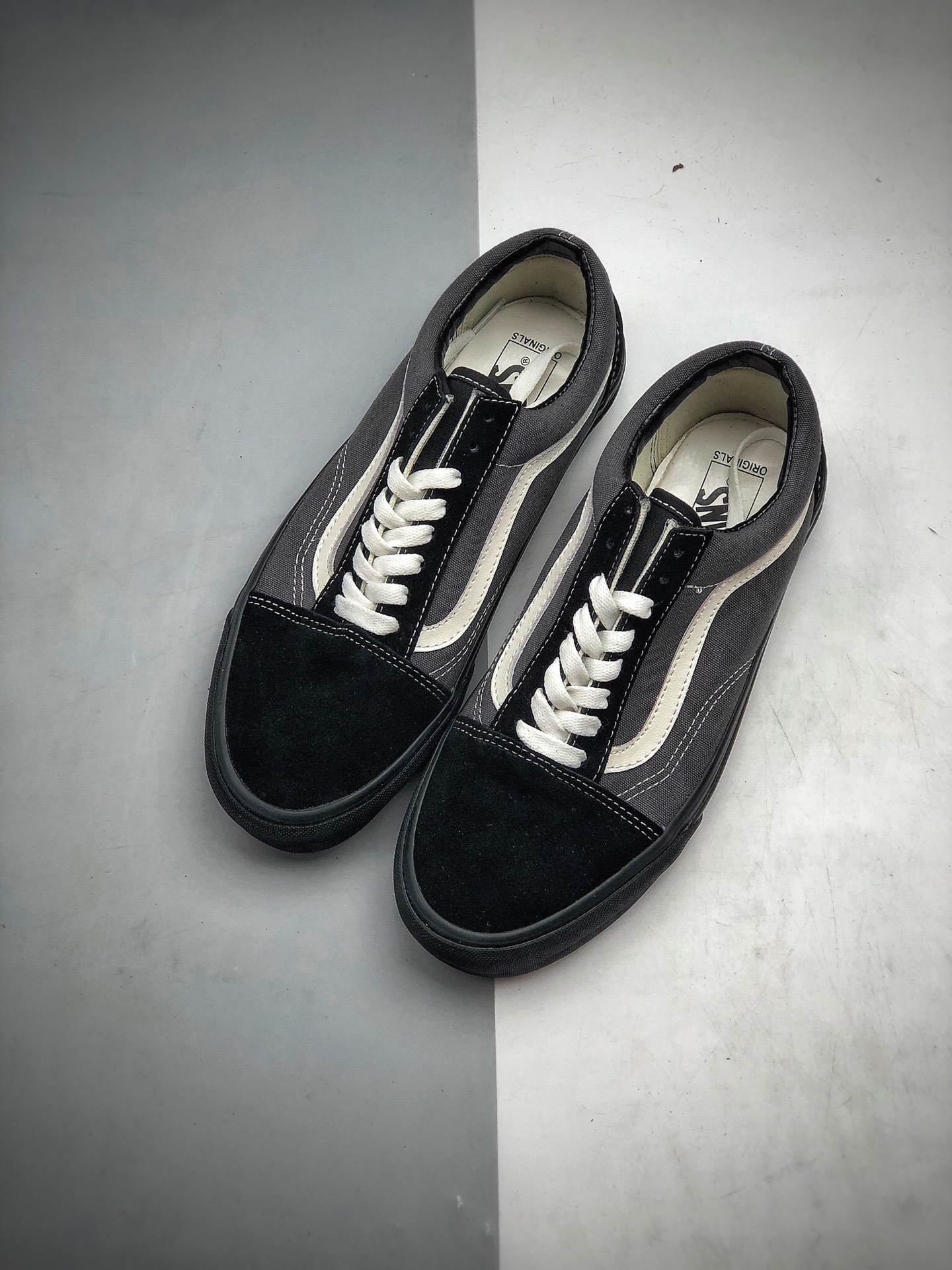 150 Vans Vault OG Old Skool LX高端支线黑灰麂皮低帮板鞋