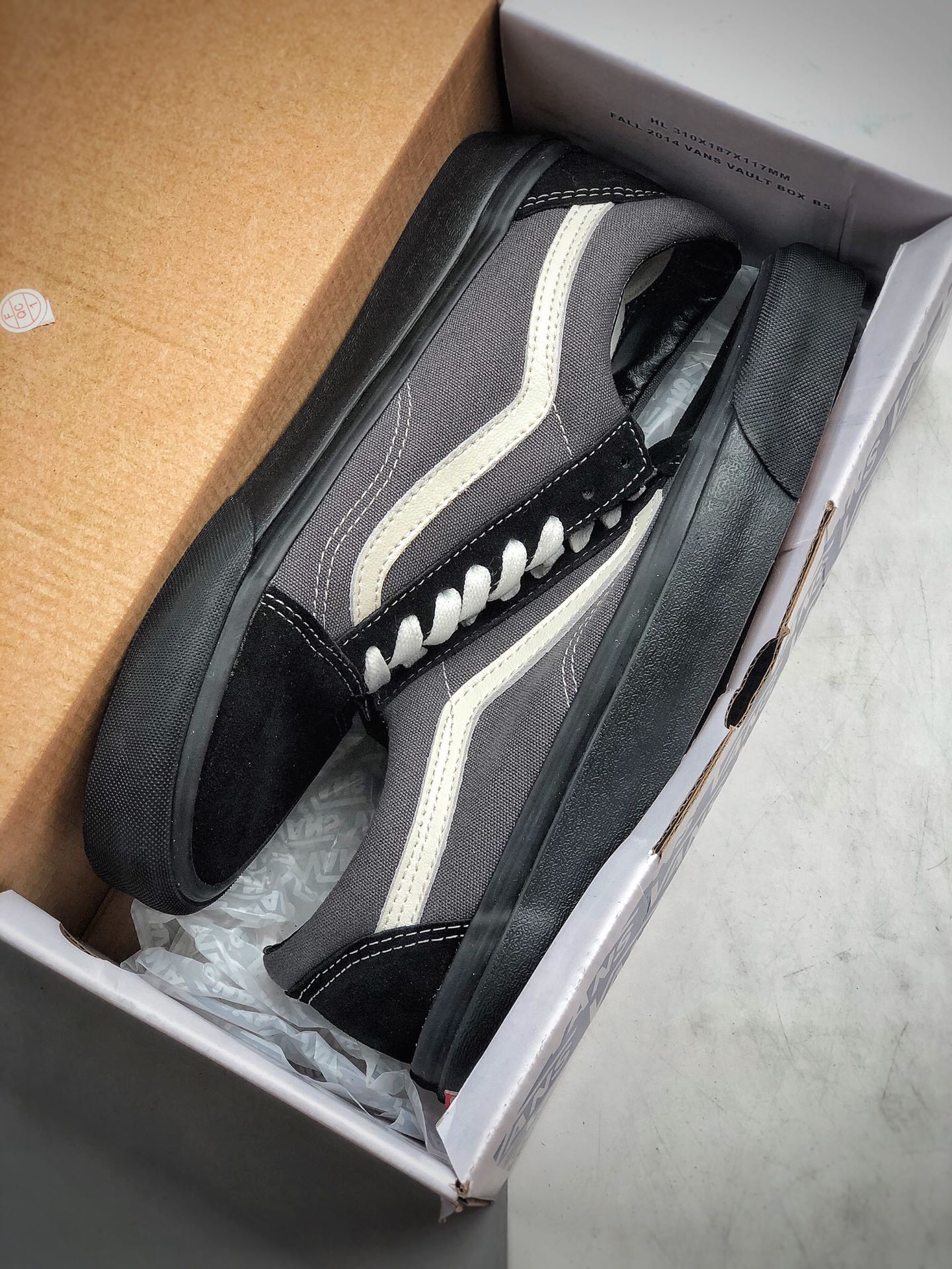 150 Vans Vault OG Old Skool LX高端支线黑灰麂皮低帮板鞋