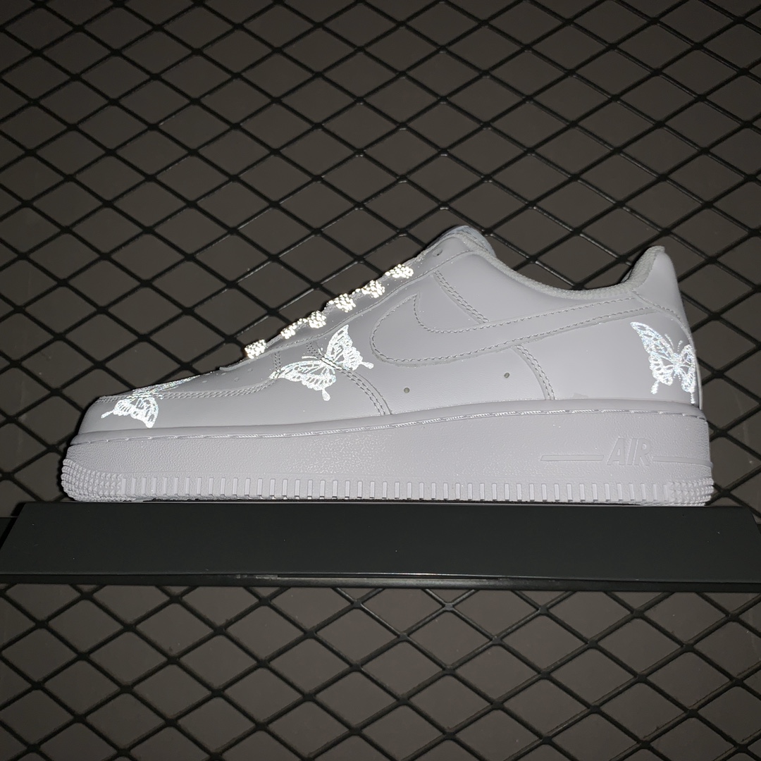 210 Nike Air Force 1 空军一号 客制款3M反光蝴蝶印花 低帮运动休闲板鞋 N-0255