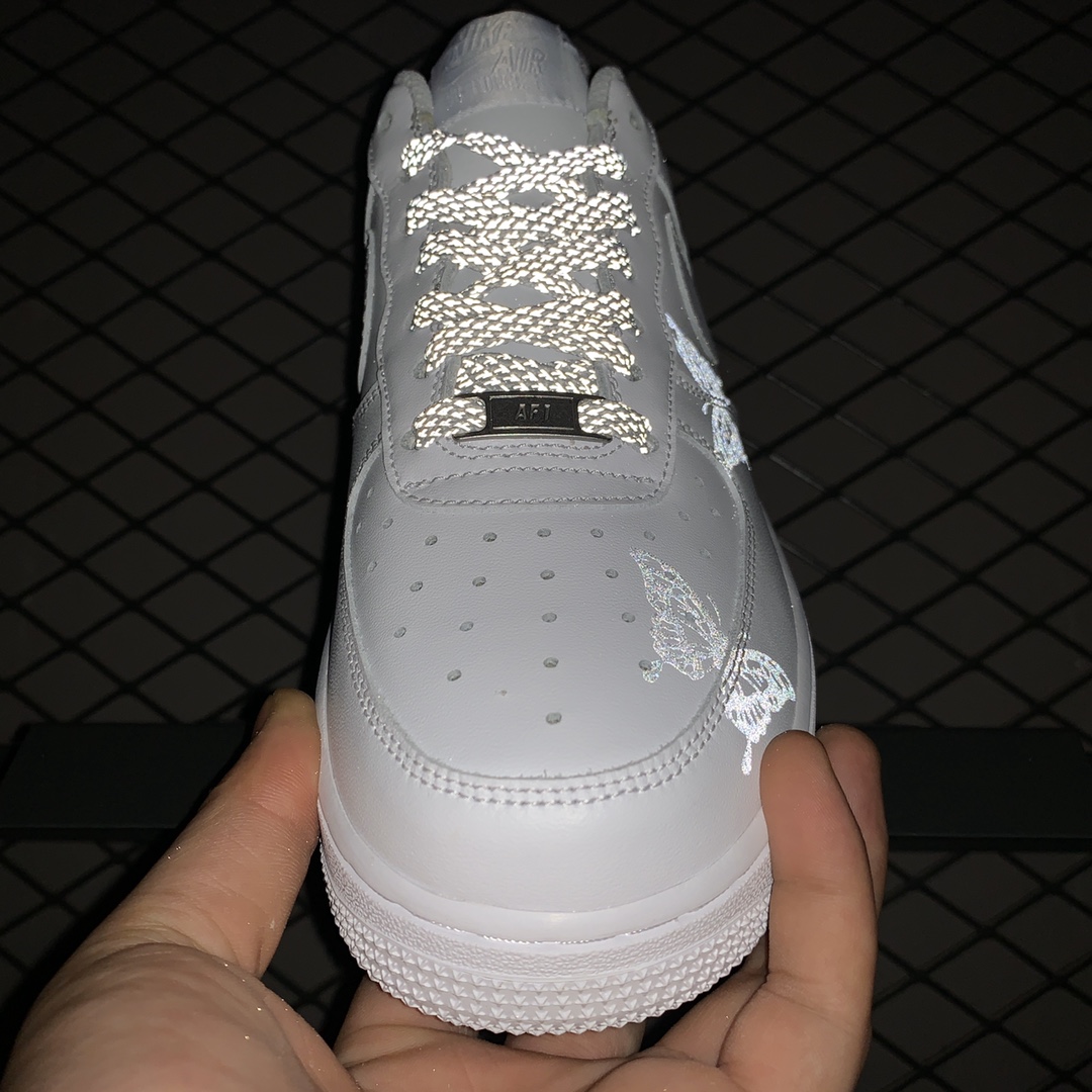 210 Nike Air Force 1 空军一号 客制款3M反光蝴蝶印花 低帮运动休闲板鞋 N-0255