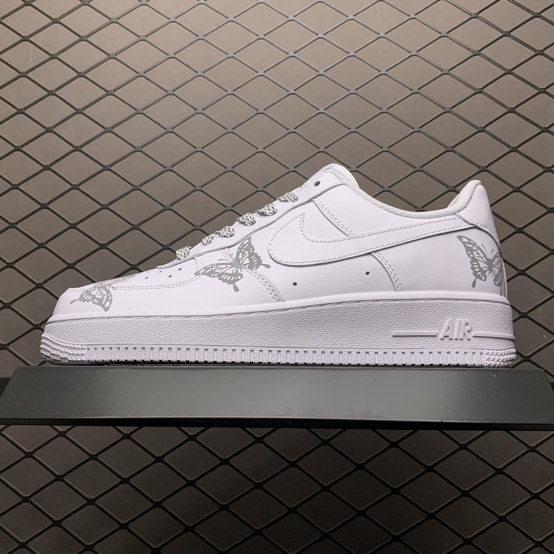 210 Nike Air Force 1 空军一号 客制款3M反光蝴蝶印花 低帮运动休闲板鞋 N-0255