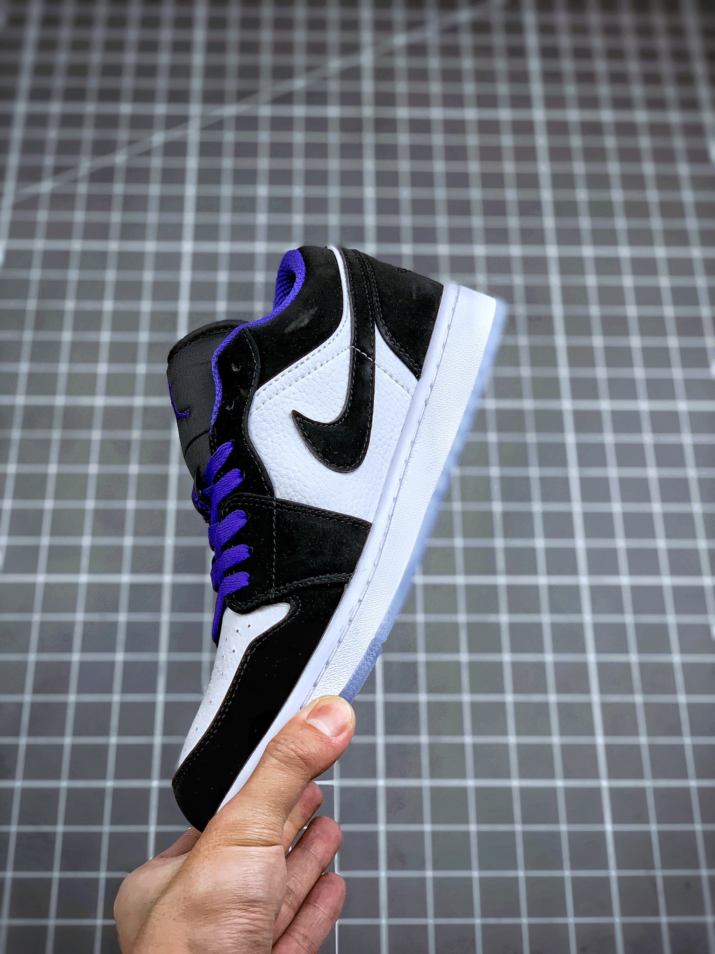 210 Air Jordan 1 Low 黑紫 原厂内置气垫魔块 原模大底  头层小牛皮