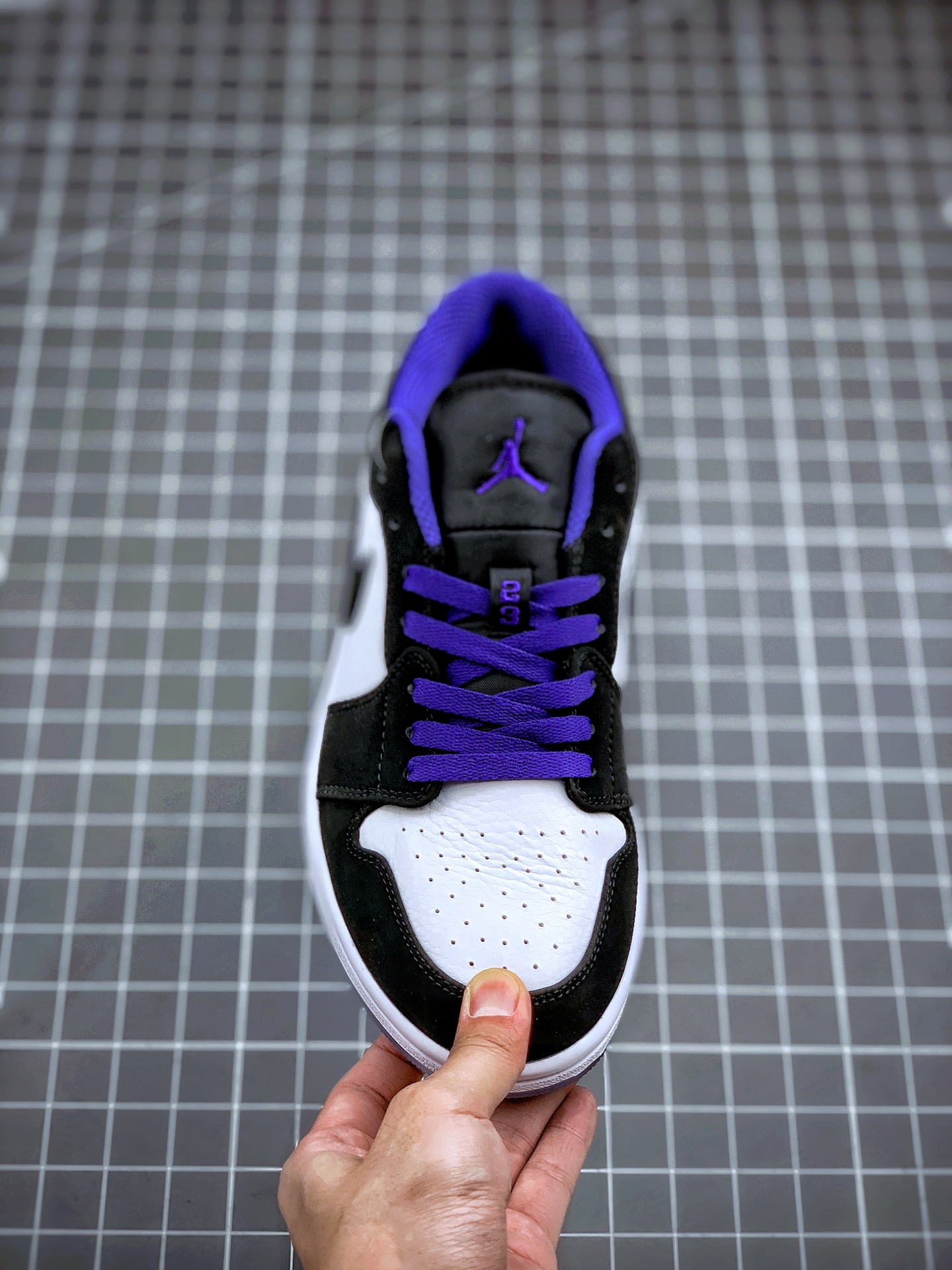 210 Air Jordan 1 Low 黑紫 原厂内置气垫魔块 原模大底  头层小牛皮