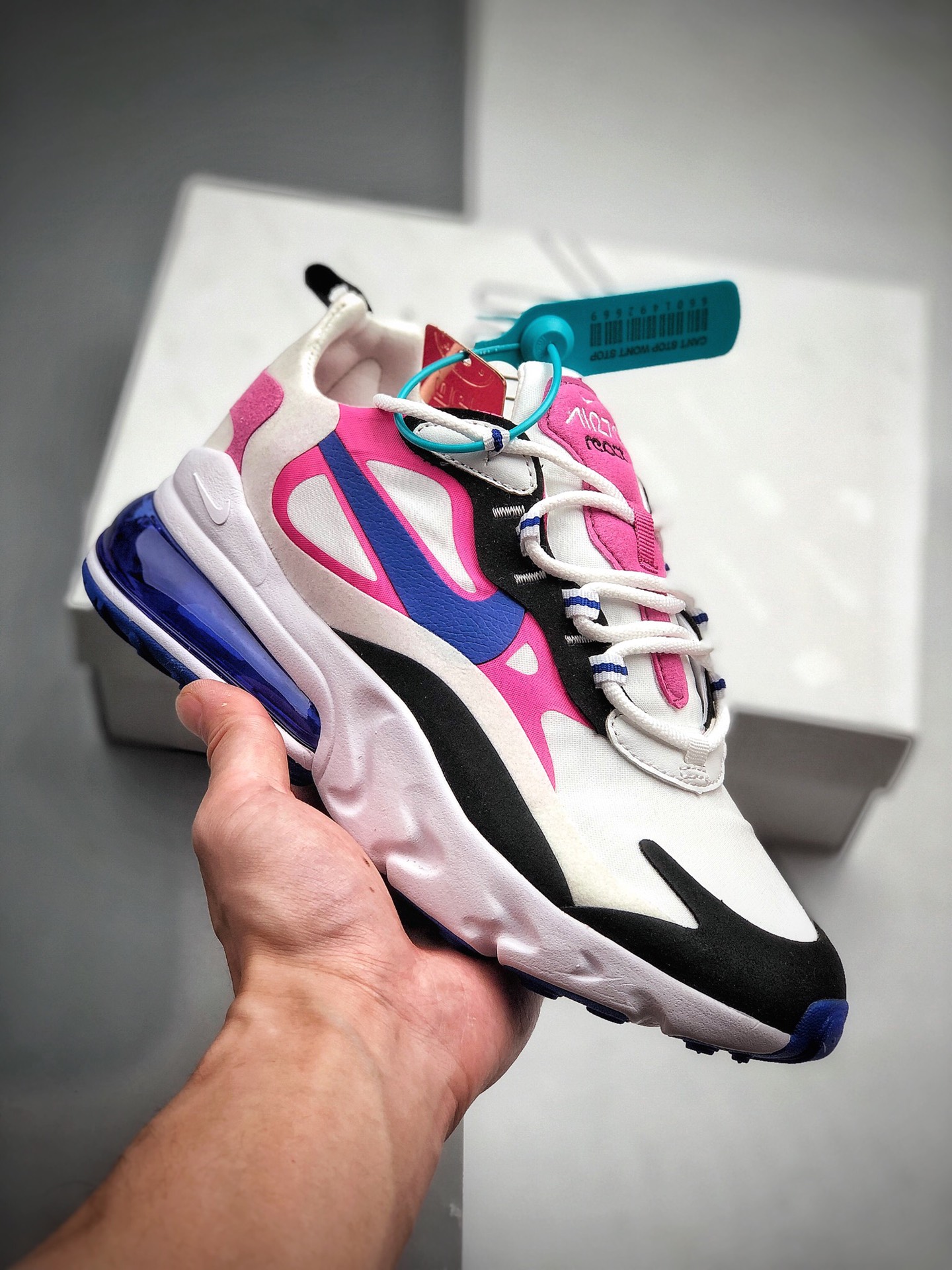 190 女码【GET毒】 公司级 Nike Air Max 270 React缓震气垫运动跑鞋 柔软泡棉中底搭载大体积Max Air气垫