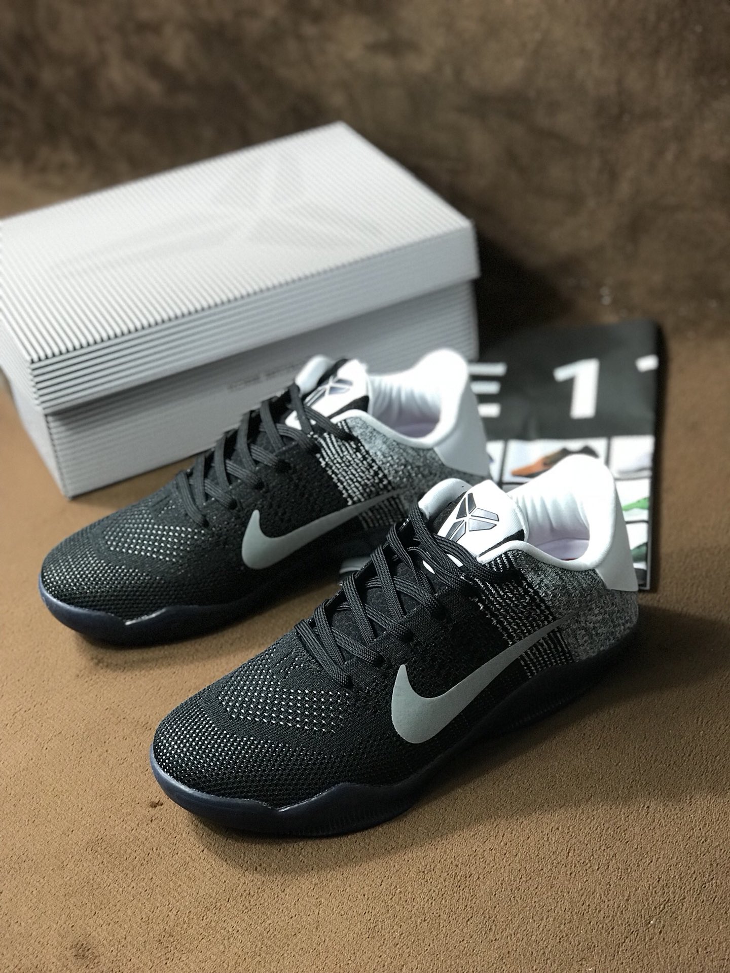 220  Nike Kobe 11 Elite Low 科比11代 822675-105 渐变黑白独家公司级品质出货 内置Zoom缓震气垫