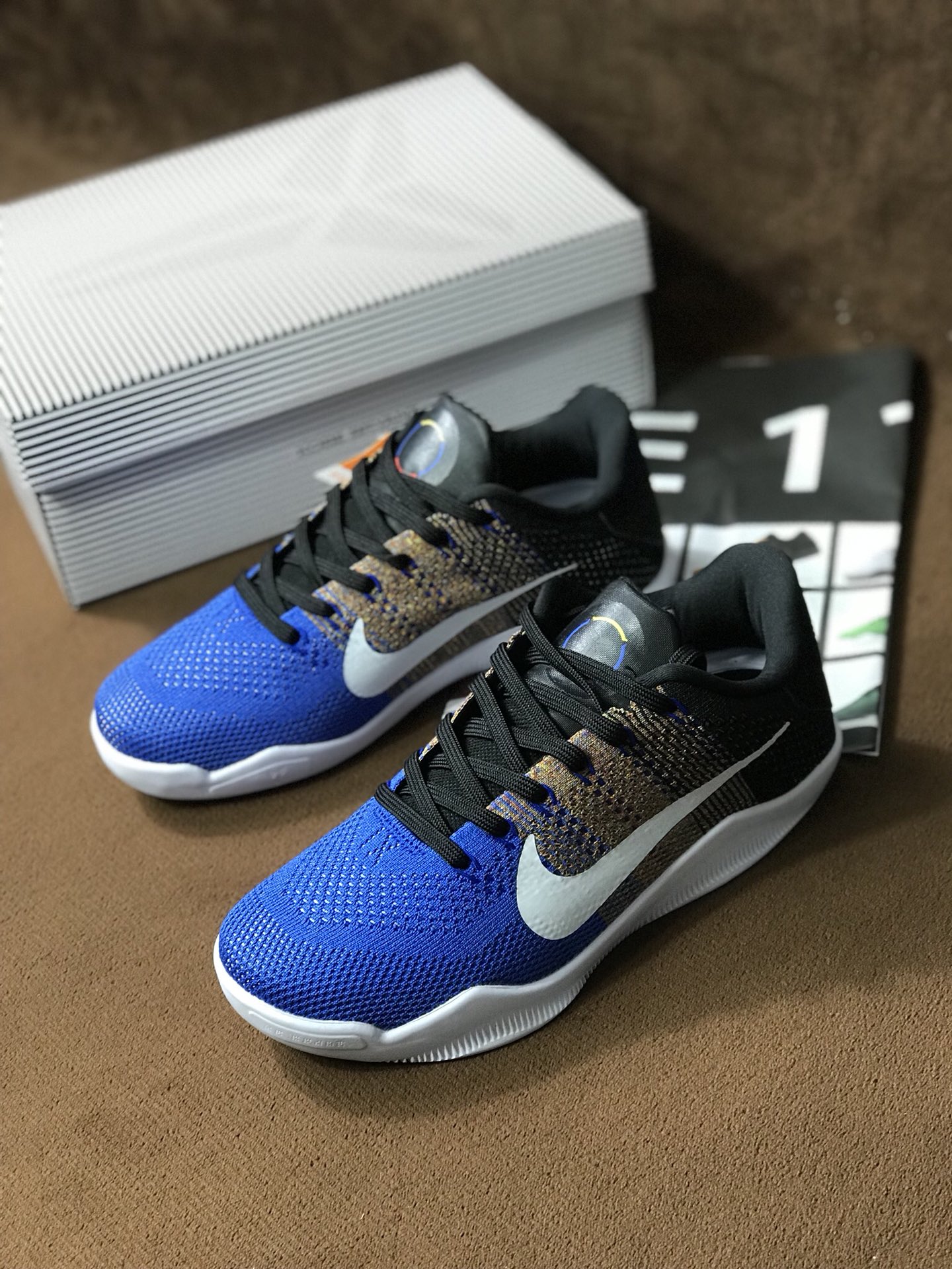 220  Nike Kobe 11 Elite Low 科比11代 低帮编织鞋面男子实战篮球鞋 822522 914 渐变蓝独家公司级品质出货