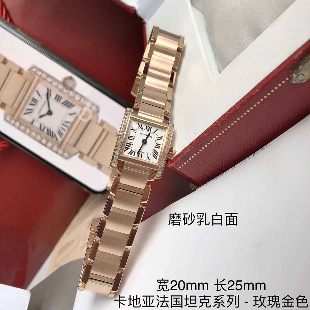 Cartier 卡地亚法国坦克系列TankFrancaise小号表款 进口瑞士石英机芯 走时精准