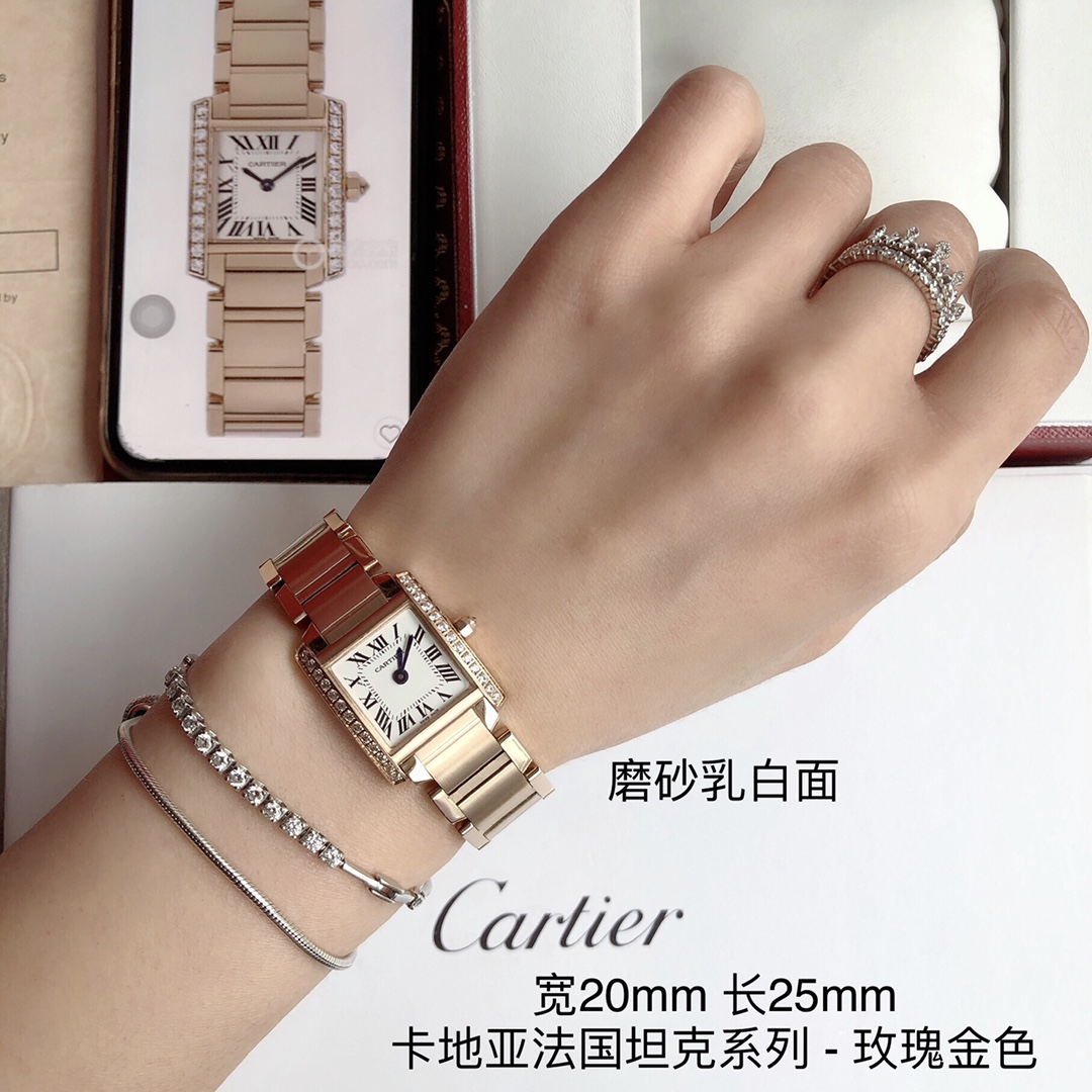 Cartier 卡地亚法国坦克系列TankFrancaise小号表款 进口瑞士石英机芯 走时精准