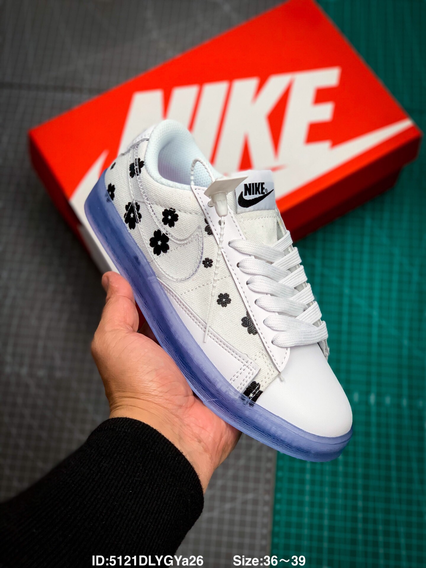Nike耐克WBLAZERLOWLE帆布梅花涂鸦透明大底校园运动滑板鞋 ID:5121DLYGYa26