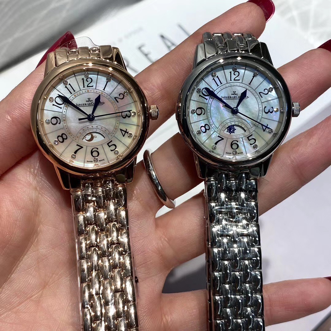 Cartier 积家约会系列女款腕表，天然贝壳面表盘，钢带皮带都可选
