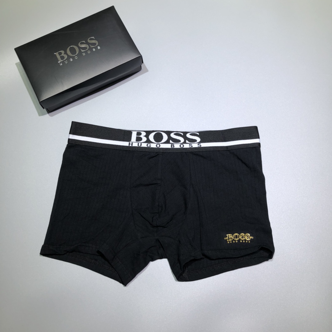  🔥🔥🔥高端狠货•新款刺绣经典logo•送礼自用皆宜】BOSS 一盒3条装男士内裤 难得好货，性价比极高