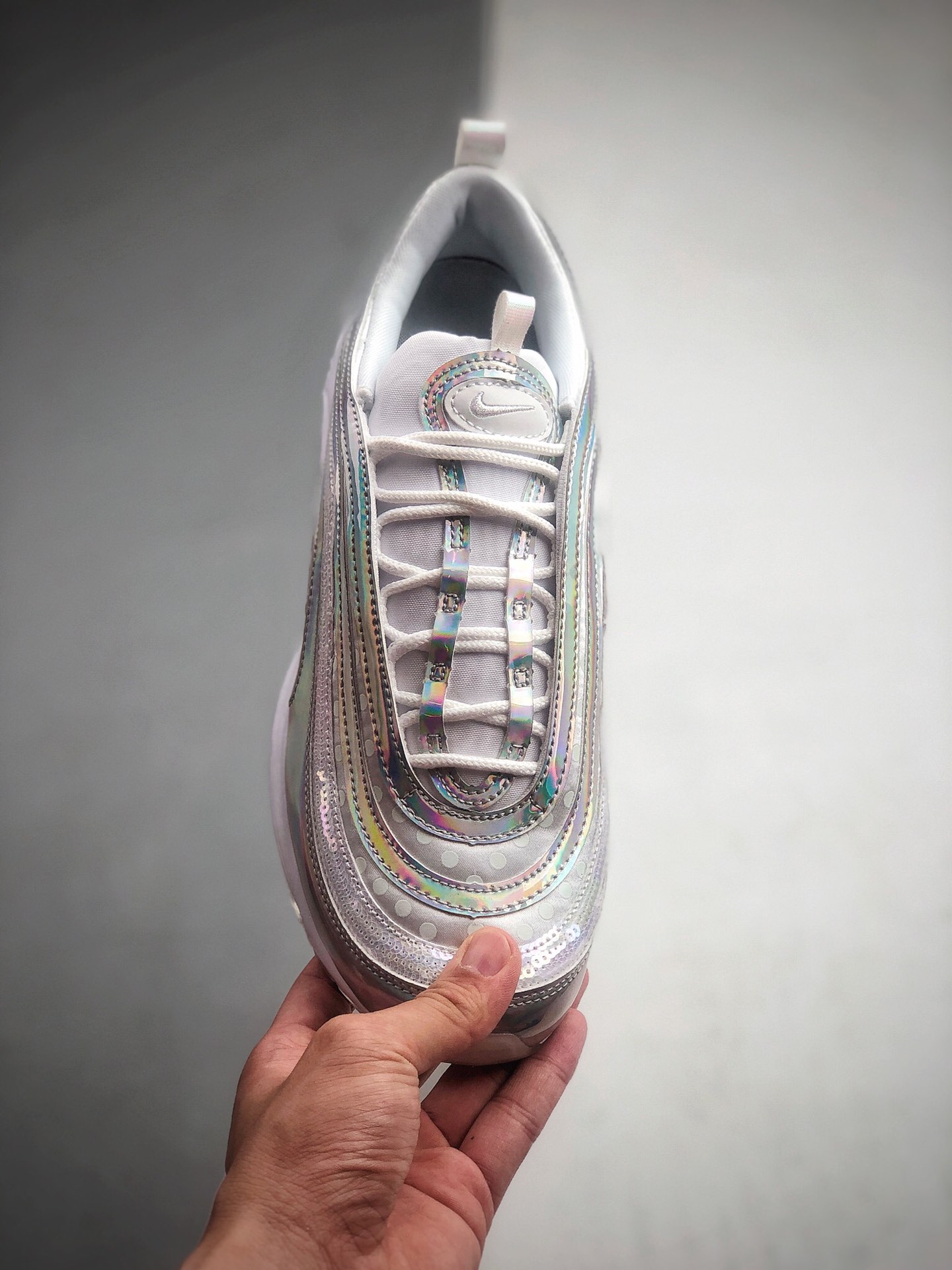 230 耐克Nike Air Max 97  Prm耐克 春季新款珍珠97子弹 炫彩镭射日本限定男女子休闲百搭气垫跑鞋  货号：CU8872-196