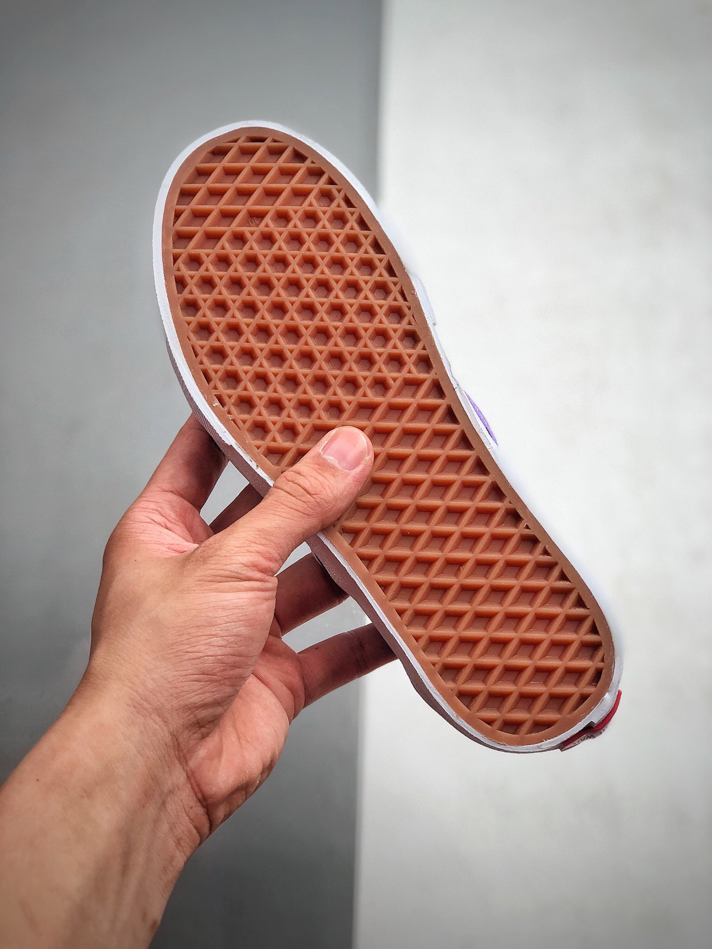 150 VANS SLIP-ON 百搭懒人格子 高端支线淡紫色棋盘格高街休闲板鞋