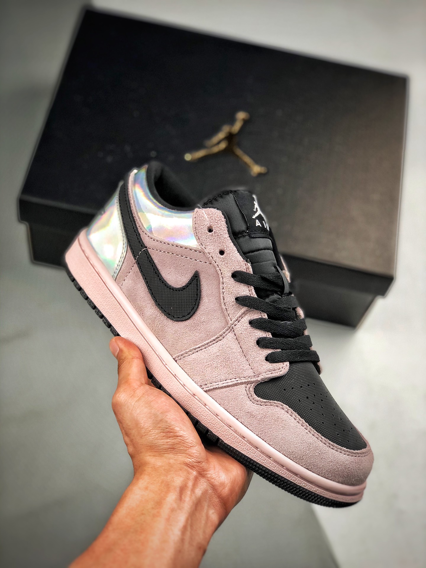 Soporte pago contra reembolso Air Jordan 1 Low láser rosa, con módulo de aire incorporado original de fábrica…