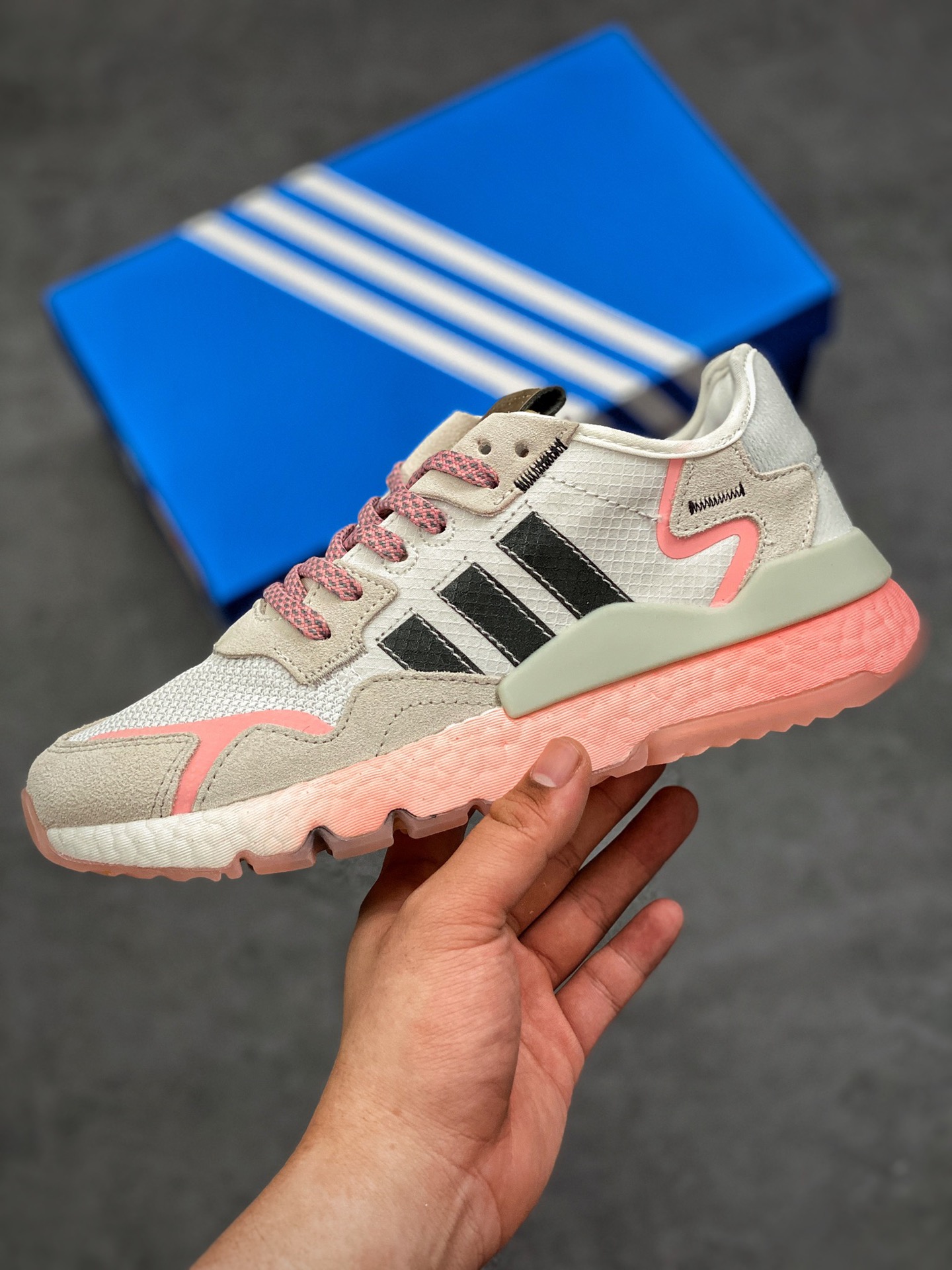 210 Adidas 阿迪达斯 Nite Jogger Boost 夜行者真爆大底复古跑鞋 FX3811