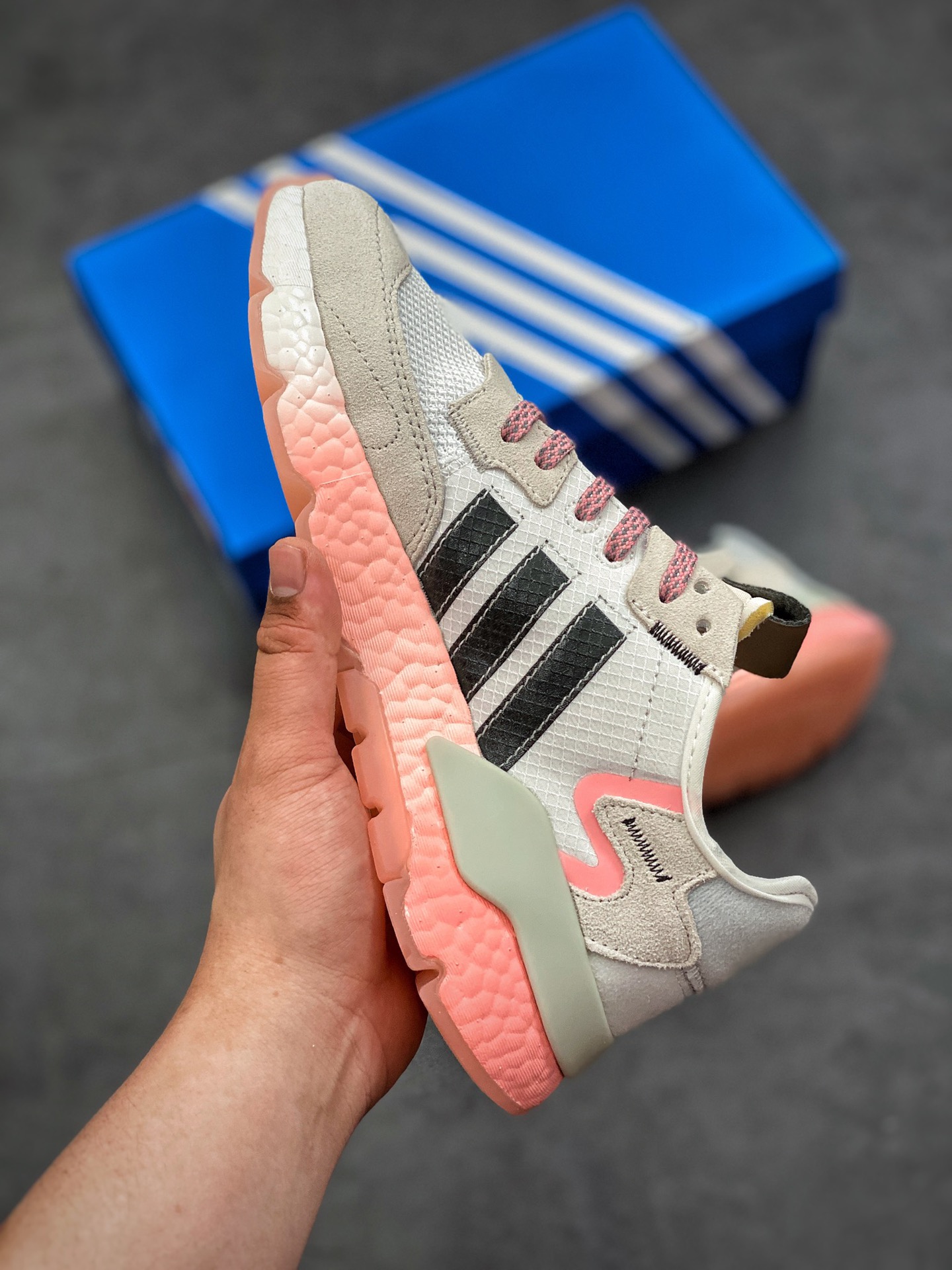 210 Adidas 阿迪达斯 Nite Jogger Boost 夜行者真爆大底复古跑鞋 FX3811