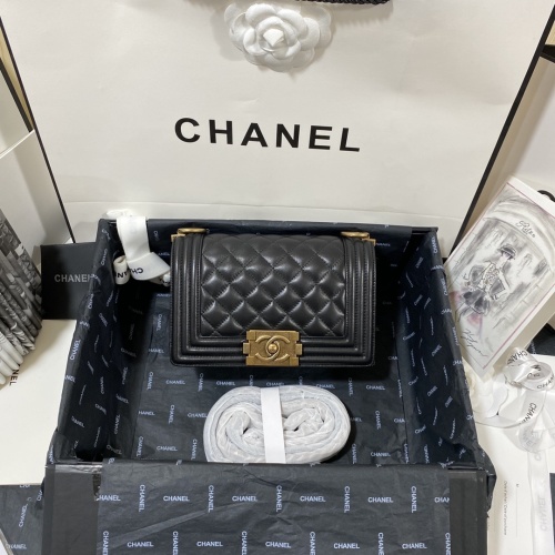 Quilted Lambskin Leather Boy Bag with Gold-Tone Hardware, 20 cm 1 Quilted Lambskin Leather Boy Bag with Gold-Tone Hardware, 20 cm