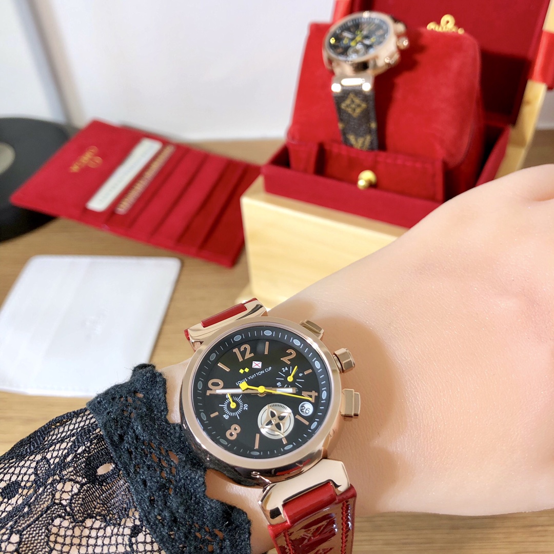 High-End Louis Vuitton Women’s Fashion Watch with Swiss Movement and Leather Strap - 图片 2