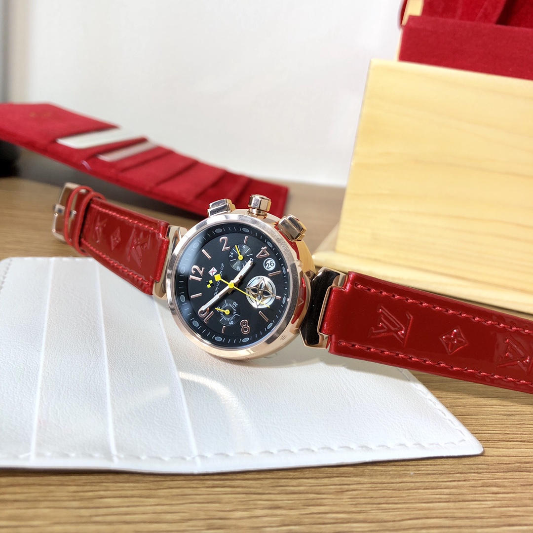 High-End Louis Vuitton Women’s Fashion Watch with Swiss Movement and Leather Strap - 图片 5
