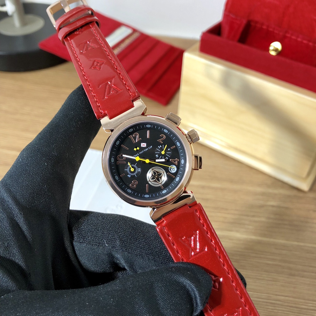 High-End Louis Vuitton Women’s Fashion Watch with Swiss Movement and Leather Strap - 图片 4