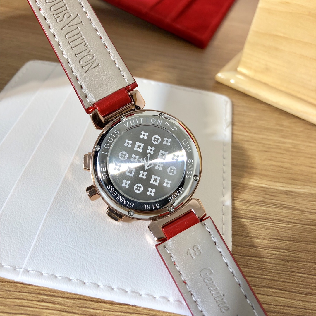 High-End Louis Vuitton Women’s Fashion Watch with Swiss Movement and Leather Strap - 图片 9