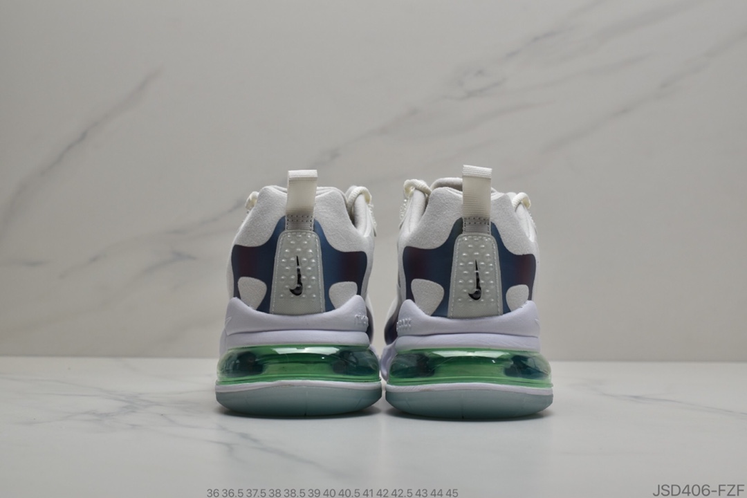200 公司级 耐克/Nike Max 270 React 混合科技 3M反光变色龙 半掌气垫跑步鞋 外标内置RFID芯片版本 货号：CT5064-100