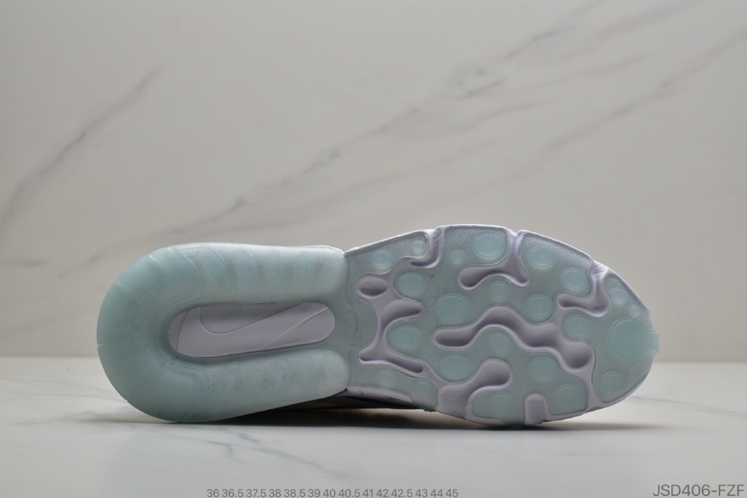 200 公司级 耐克/Nike Max 270 React 混合科技 3M反光变色龙 半掌气垫跑步鞋 外标内置RFID芯片版本 货号：CT5064-100