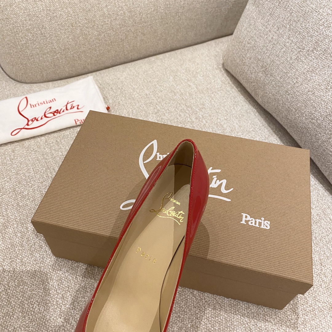 『Patente de cuero zapatos individuales』Big Red Christian Louboutin CL 6.5cm/8.5cm/10cm versión super